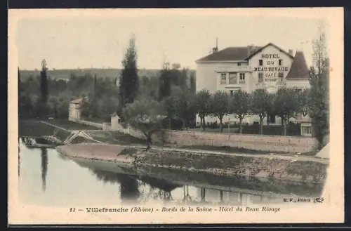AK Villefranche /Rhône, Bords de la Saône, Hôtel du Beau Rivage