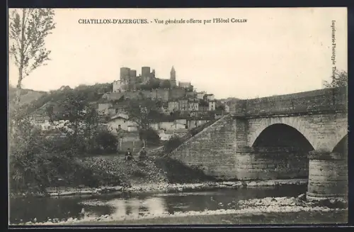AK Châtillon-d`Azergues, Vue générale offerte par l`Hôtel Collin
