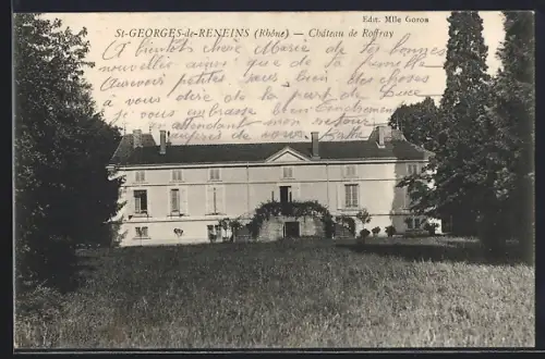 AK St-Georges-de-Reneins /Rhône, Château de Roffray et jardin verdoyant