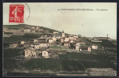 AK Saint-Marcel-l`Éclairé /Rhône, Vue générale du village pittoresque