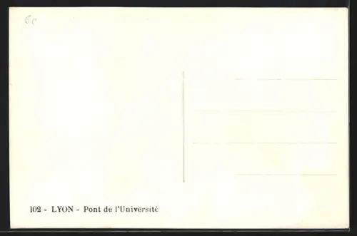 AK Lyon, Pont de l`Université sur le Rhône avec vue sur les bâtiments environnants