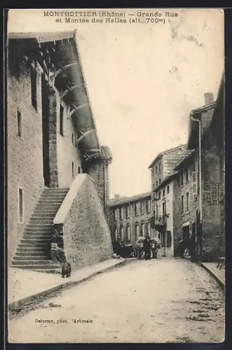 AK Montrottier /Rhône, Grande Rue et Montée des Halles