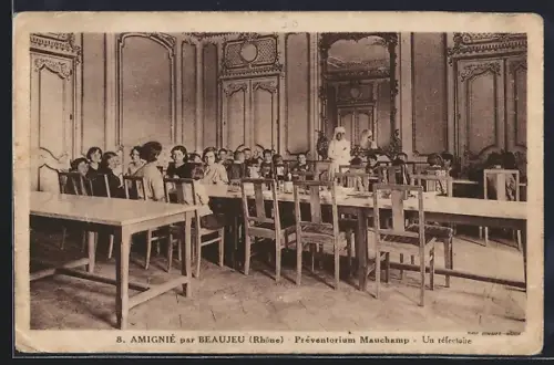 AK Amignié /Beaujeu, Rhône, Préventorium Mauchamp, Un réfectoire