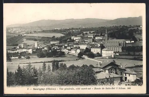 AK Savigny /Rhône, Vue générale, côté nord-est
