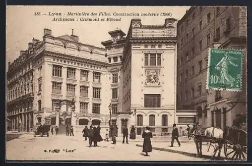 AK Lyon, Martinière des Filles, Construction moderne, 1906, Architectes: Clercnot et Riboud