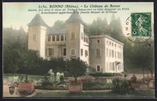 AK Ronno /Rhône, Le Château de Ronno et ses jardins élégants