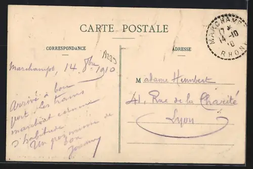 AK Marchampt /Rhône, Vue générale du village et des collines environnantes