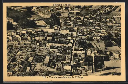 AK Grigny /Rhône, Vue d`ensemble sur le Village