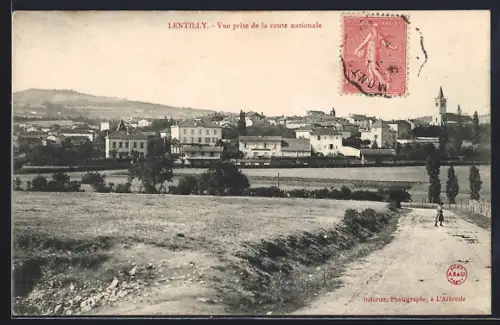 AK Lentilly, Vue prise de la route nationale