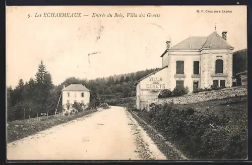 AK Les Écharmeaux, Entrée du Bois, Villa des Genêts