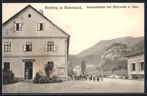 AK Neuberg in Steiermark, Gemeindehaus mit Hinteralm u. Chor