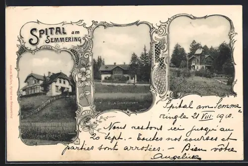 AK Spital a. Semmering, Villa Morawitz, Villa Sommerstorff, Villa Pfanhauser
