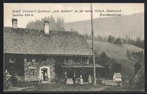 AK Hoher Veitsch, Gasthaus zum Radwirt Bes.: Rudolf Lammer