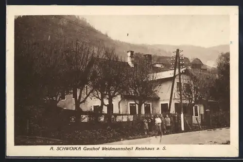 AK Steinhaus am Semmering, Gasthof Weidmannsheil Bes.: A. Schwoika