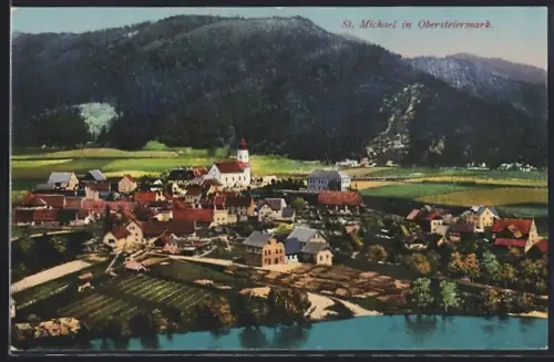 AK St. Michael /Obersteiermark, Panorama mit Bergen