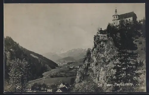 AK St. Peter Freienstein, Ortsansicht aus der Vogelschau