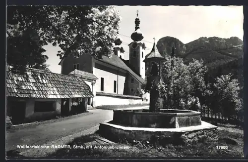 AK Radmer, Wallfahrtskirche mit Antoniusbrunnen