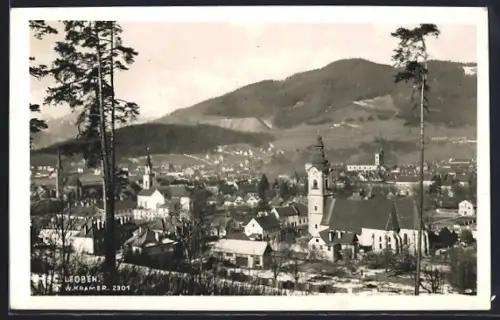 AK Leoben, Teilansicht mit Kirche