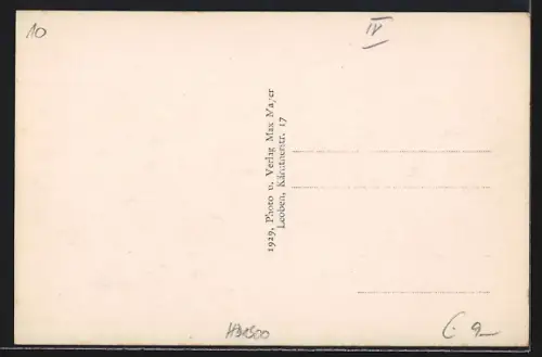 AK Leoben, Teilansicht mit Bahnhofbrücke