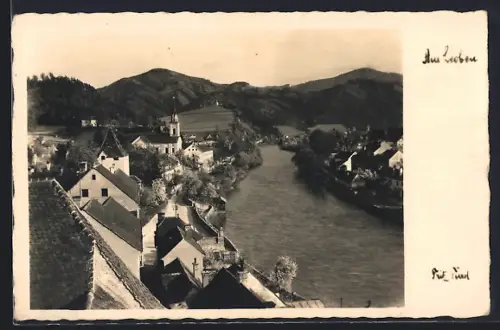 AK Leoben, Flusspartie aus der Vogelschau