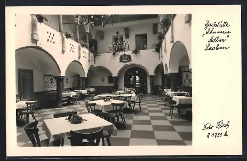 AK Leoben, Gaststätte Schwarzer Adler, Innenansicht