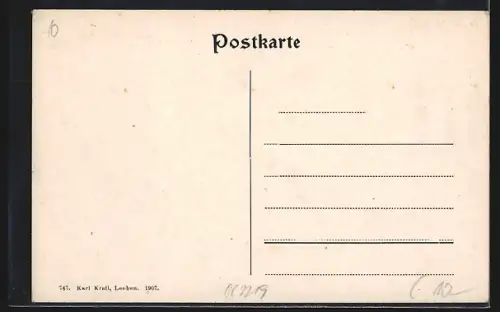 AK Göss bei Leoben, Gesamtansicht mit Bergkette aus der Vogelschau