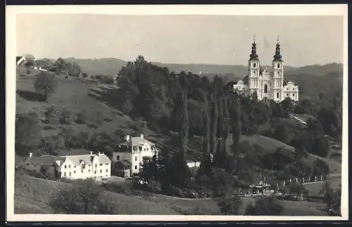 AK Mariatrost bei Graz, Ortspartie mit Basilika