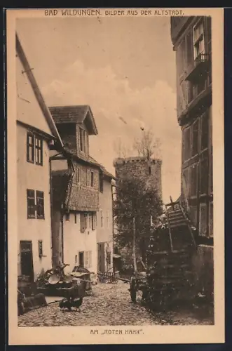 AK Bad Wildungen, Strasse am Roten Hahn