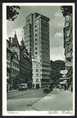 AK Stuttgart, Tagblatt-Hochhaus, Herzog Restaurant