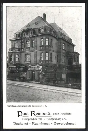 AK Reichenbach i. V., Wohnhaus Albert Gruschwitz