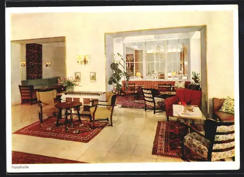 AK Bad Wildungen, Hotel und Bäder Der Kaiserhof, Hotelhalle