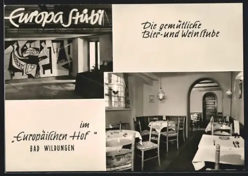 AK Bad Wildungen, Europa Stübl im Hotel Europäischer Hof, Bier- und Weinstube