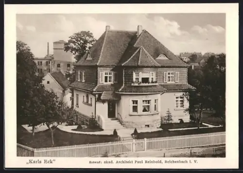 AK Reichenbach i. V., Karls Eck, Entwurf Architekt Paul Reinhold