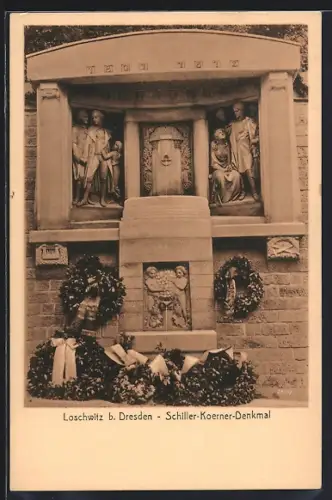 AK Loschwitz b. Dresden, Schiller-Koerner-Denkmal