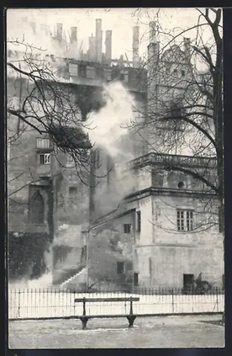 AK Stuttgart, Brand des Alten Schlosses 21.-22. Dezember 1931