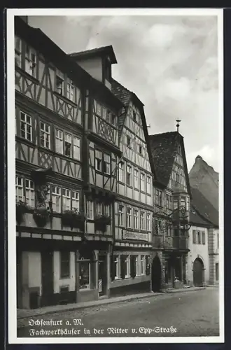 AK Ochsenfurt a. M., Fachwerkhäuser in der Ritter v. Epp-Strasse