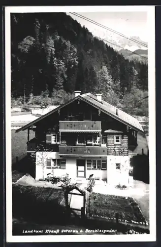 AK Unterau b. Berchtesgaden, Landhaus Strauss
