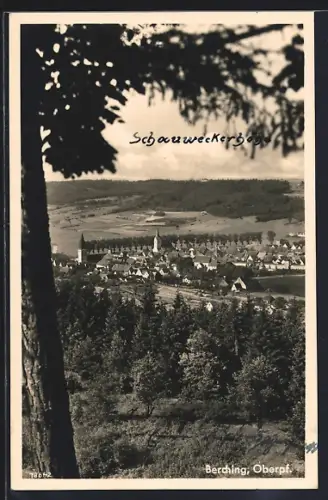 AK Berching /Oberpf., Gesamtansicht, Kirche, Landschaft