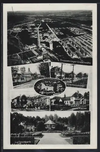AK Grafenwöhr, Truppenlager, Kommandantur, Mannschaftsbaracke, Luitpoldpark