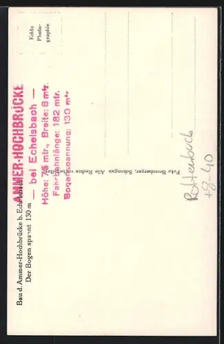 AK Rottenbuch / Ammer, Bau der Ammer-Hochbrücke