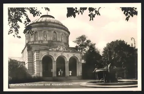 AK Karlsruhe, Vierordtbad und Klosebrunnen