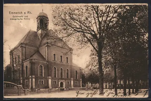AK Emmerich a. Rh., Geistmarkt und evangelische Kirche