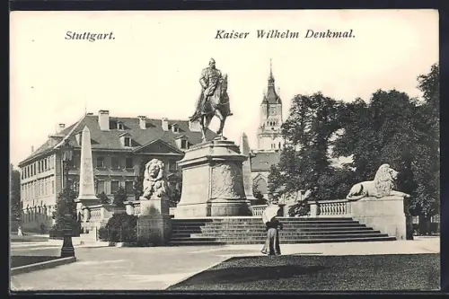 AK Stuttgart, Kaiser Wilhelm Denkmal