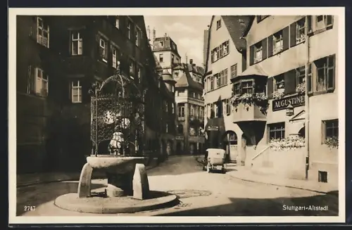 AK Stuttgart, Gasthaus Augustine in der Altstadt