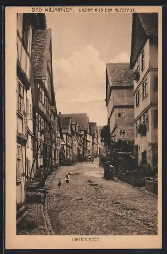 AK Bad Wildungen, Strassenpartie der Hintergasse