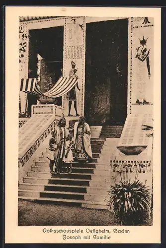AK Oetigheim /Baden, Joseph mit Familie am Volksschauspielhaus