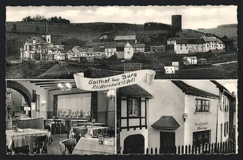 AK Reifferscheid / Eifel, Totalansicht, Gasthaus zur Burg