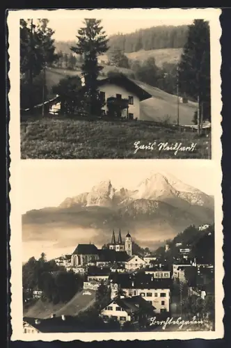 AK Berchtesgaden, Gesamtansicht, Haus am Hang