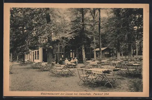 AK Bad Salzuflen, Waldrestaurant zur Loose, Gartenterrasse