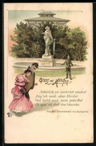 Lithographie München, Das böse Brunnenbuberl reimt zur Lex Heinze